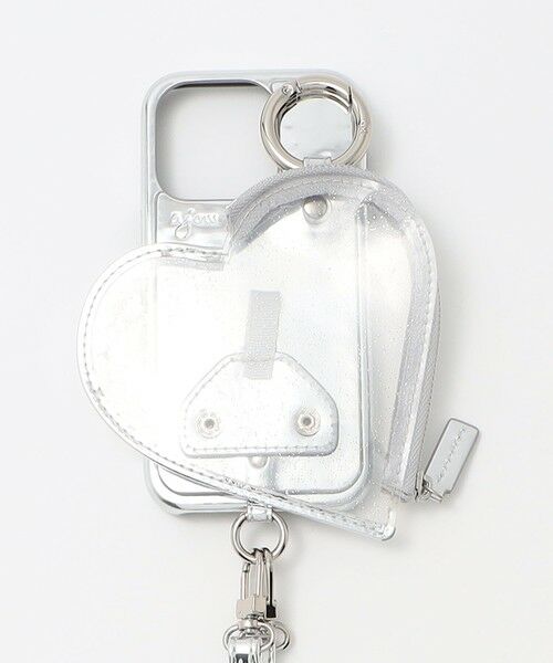 BEAUTY & YOUTH UNITED ARROWS/ビューティー&ユース ユナイテッドアローズ <ajew>PVC HEART PLANET POCKET iPhone15Proケース SILVER FREE BEAUTY & YOUTH UNITED ARROWS/ビューティー&ユース ユナイテッドアローズ <ajew>PVC HEART PLANET POCKET iPhone15Proケース SILVER FREE