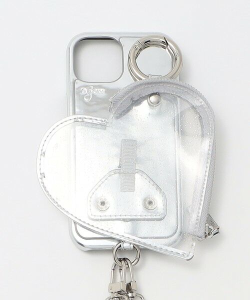BEAUTY & YOUTH UNITED ARROWS/ビューティー&ユース ユナイテッドアローズ <ajew>PVC HEART PLANET POCKET iPhone15ケース SILVER FREE BEAUTY & YOUTH UNITED ARROWS/ビューティー&ユース ユナイテッドアローズ <ajew>PVC HEART PLANET POCKET iPhone15ケース SILVER FREE