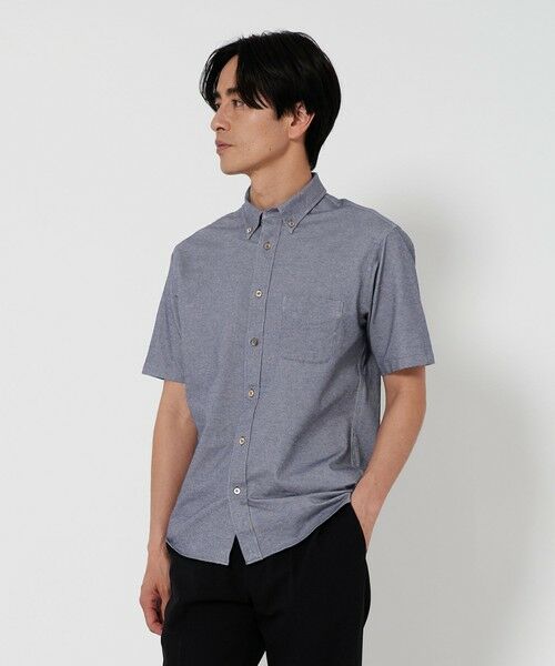 セール】 クイック シャンブレー ボタンダウン 半袖シャツ