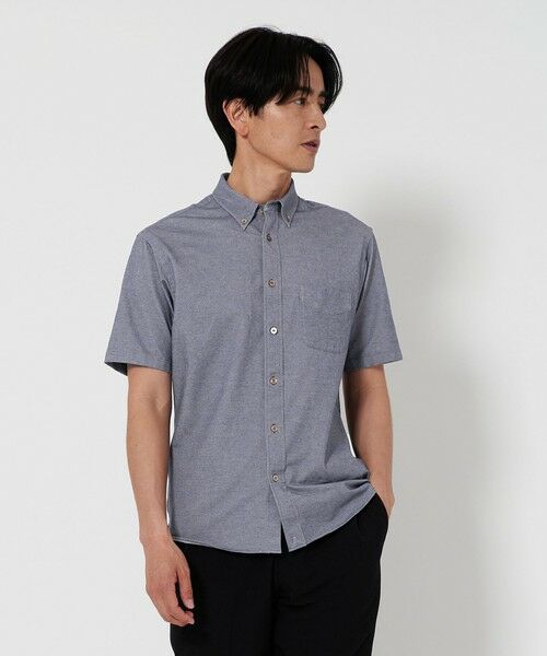 BEAUTY & YOUTH UNITED ARROWS/ビューティー&ユース ユナイテッドアローズ クイック シャンブレー ボタンダウン 半袖シャツ ‐ストレッチ 吸水速乾 ‐ COBALT L BEAUTY & YOUTH UNITED ARROWS/ビューティー&ユース ユナイテッドアローズ クイック シャンブレー ボタンダウン 半袖シャツ ‐ストレッチ 吸水速乾 ‐ COBALT L
