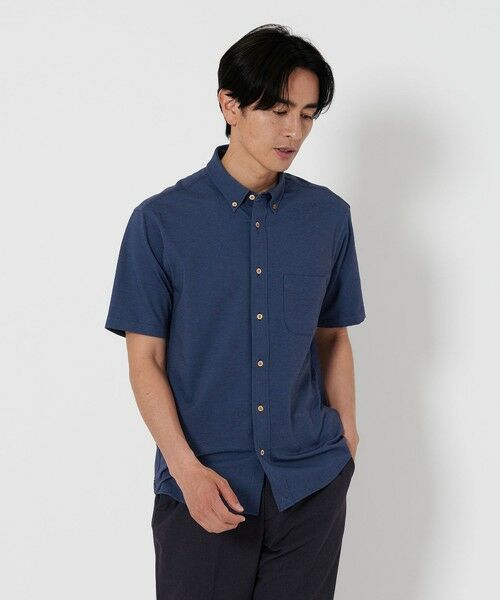BEAUTY & YOUTH UNITED ARROWS/ビューティー&ユース ユナイテッドアローズ クイック シャンブレー ボタンダウン 半袖シャツ ‐ストレッチ 吸水速乾 ‐ ROYAL M BEAUTY & YOUTH UNITED ARROWS/ビューティー&ユース ユナイテッドアローズ クイック シャンブレー ボタンダウン 半袖シャツ ‐ストレッチ 吸水速乾 ‐ ROYAL M