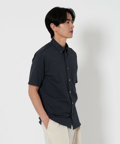 BEAUTY & YOUTH UNITED ARROWS/ビューティー&ユース ユナイテッドアローズ クイック シャンブレー ボタンダウン 半袖シャツ ‐ストレッチ 吸水速乾 ‐ NAVY M BEAUTY & YOUTH UNITED ARROWS/ビューティー&ユース ユナイテッドアローズ クイック シャンブレー ボタンダウン 半袖シャツ ‐ストレッチ 吸水速乾 ‐ NAVY M