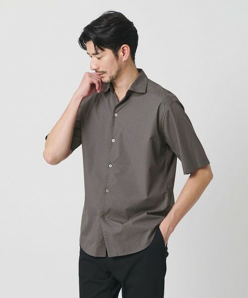 BEAUTY&YOUTH UNITED ARROWS / ビューティー&ユース ユナイテッドアローズ シャツ・ブラウス | 【WEB限定 WARDROBE SMART】コットン ワイドカラー スキッパーシャツ（DK.GRAY）