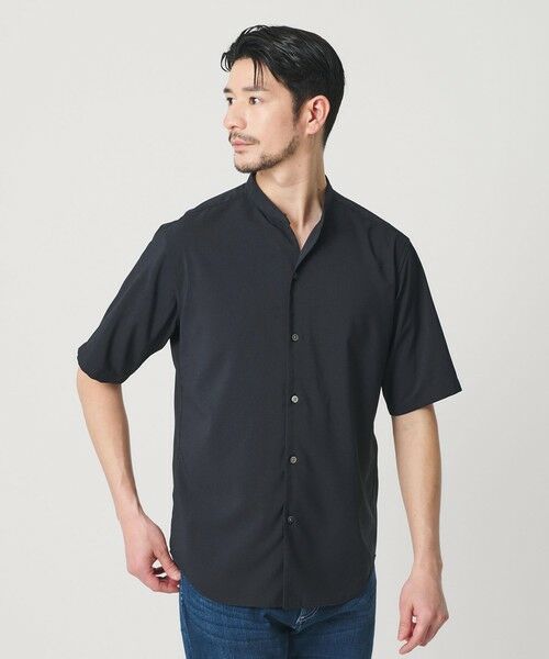 BEAUTY&YOUTH UNITED ARROWS / ビューティー&ユース ユナイテッドアローズ シャツ・ブラウス | 【WEB限定 WARDROBE SMART】ドレープ  バンドカラー スキッパーシャツ（NAVY）