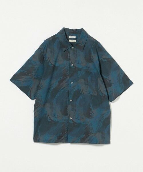 BEAUTY & YOUTH UNITED ARROWS/ビューティー&ユース ユナイテッドアローズ ロンシャン マーブルプリント キャンプカラー グランデシャツ ROYAL L BEAUTY & YOUTH UNITED ARROWS/ビューティー&ユース ユナイテッドアローズ ロンシャン マーブルプリント キャンプカラー グランデシャツ ROYAL L