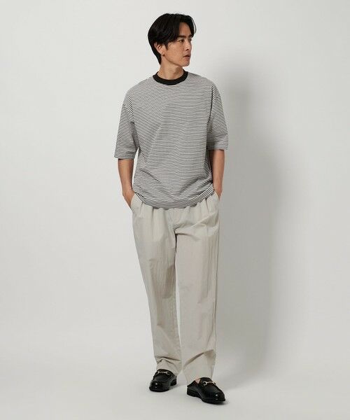 UNITED TOKYO ボーダーTシャツ SUVIN×SUPIMA COTTON ボーダーリラックスTシャツ(1 BLACK
