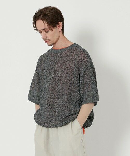 BEAUTY & YOUTH UNITED ARROWS/ビューティー&ユース ユナイテッドアローズ バスケット クルーネック ショートスリーブ ニット MD. GRAY S BEAUTY & YOUTH UNITED ARROWS/ビューティー&ユース ユナイテッドアローズ バスケット クルーネック ショートスリーブ ニット MD. GRAY S