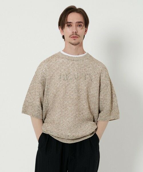 BEAUTY & YOUTH UNITED ARROWS/ビューティー&ユース ユナイテッドアローズ バスケット クルーネック ショートスリーブ ニット NATURAL L BEAUTY & YOUTH UNITED ARROWS/ビューティー&ユース ユナイテッドアローズ バスケット クルーネック ショートスリーブ ニット NATURAL L