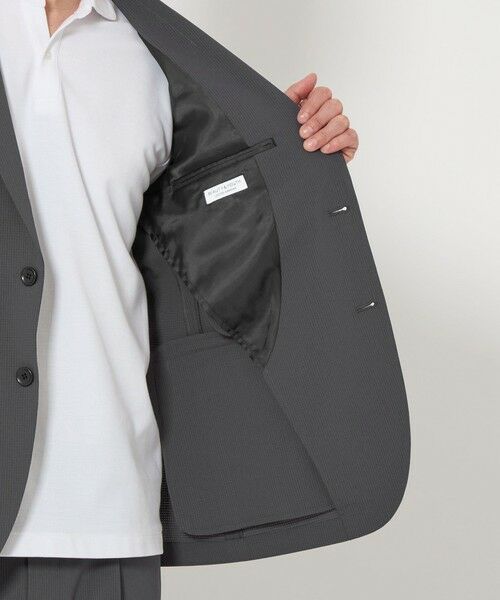 新品タグ付き★ ユナイテッドアローズ　パンツスーツ　セットアップ　ノーカラー セール】 【WEB限定 WARDROBE SMART】グリッドメッシュ