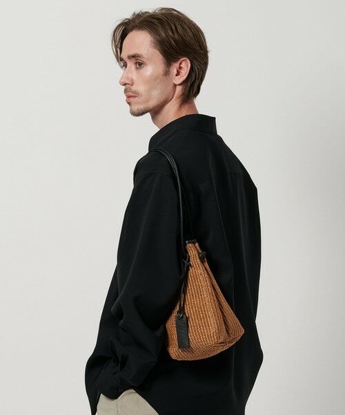新品 BEAUTY & YOUTH スタンダード レザー パース 巾着 黒