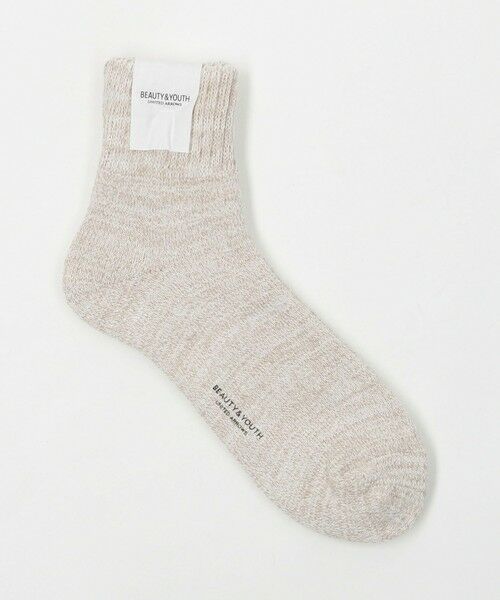 BEAUTY & YOUTH UNITED ARROWS/ビューティー&ユース ユナイテッドアローズ リブ パイル クウォーター ソックス BEIGE FREE BEAUTY & YOUTH UNITED ARROWS/ビューティー&ユース ユナイテッドアローズ リブ パイル クウォーター ソックス BEIGE FREE
