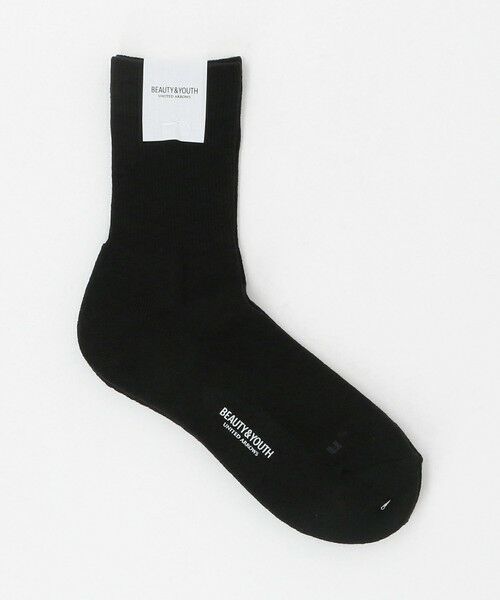BEAUTY & YOUTH UNITED ARROWS/ビューティー&ユース ユナイテッドアローズ リブ ショート クウォーター ソックス BLACK FREE BEAUTY & YOUTH UNITED ARROWS/ビューティー&ユース ユナイテッドアローズ リブ ショート クウォーター ソックス BLACK FREE