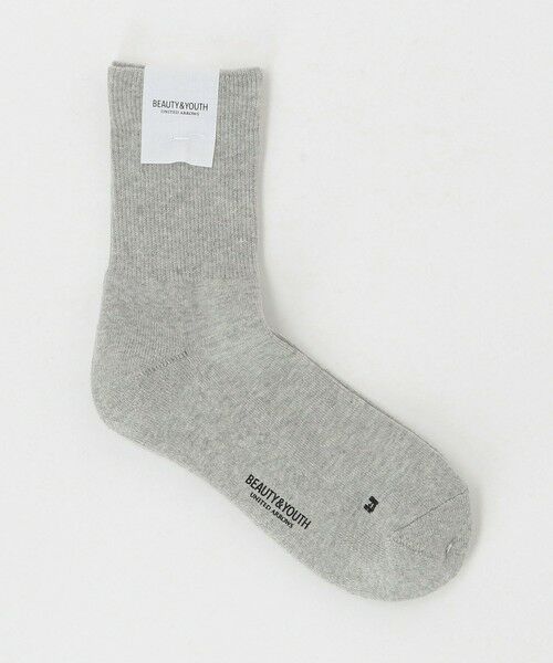 BEAUTY & YOUTH UNITED ARROWS/ビューティー&ユース ユナイテッドアローズ リブ ショート クウォーター ソックス LT. GRAY FREE BEAUTY & YOUTH UNITED ARROWS/ビューティー&ユース ユナイテッドアローズ リブ ショート クウォーター ソックス LT. GRAY FREE