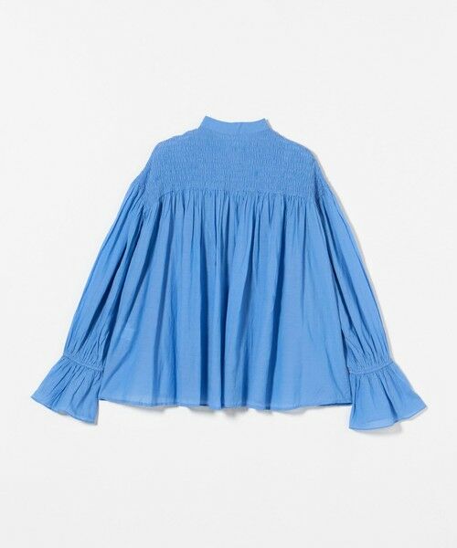 ドゥファミリィ　コットンシャーリングブラウス　ブルー ドゥファミリィ コットンシャーリングブラウス ブルー