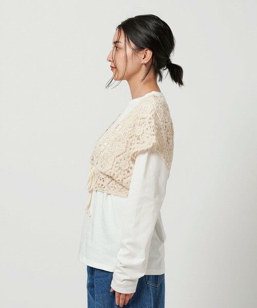 tシャツ 「WEB限定」レースベスト×ロングTシャツ レイヤードセット レディース BEAUTY&YOUTH UNITED ARROWS｜【WEB限定】レースベスト*ロングT