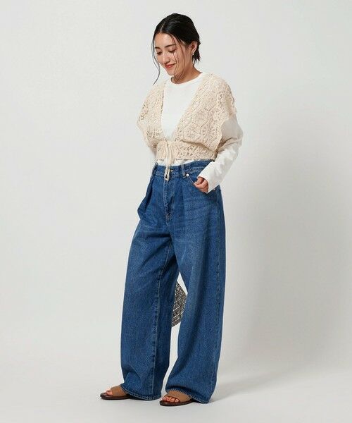 tシャツ 「WEB限定」レースベスト×ロングTシャツ レイヤードセット レディース BEAUTY&YOUTH UNITED ARROWS｜【WEB限定】レースベスト*ロングT