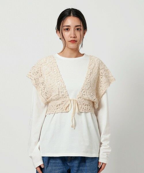 セール】 【WEB限定】レースベスト×ロングTシャツ レイヤード