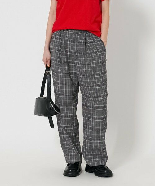 BEAUTY & YOUTH UNITED ARROWS/ビューティー&ユース ユナイテッドアローズ 【WEB限定】グレンチェックプリント ワイドパンツ -ウォッシャブル- BLACK L BEAUTY & YOUTH UNITED ARROWS/ビューティー&ユース ユナイテッドアローズ 【WEB限定】グレンチェックプリント ワイドパンツ -ウォッシャブル- BLACK L