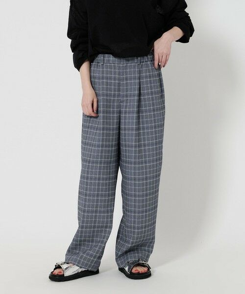 BEAUTY & YOUTH UNITED ARROWS/ビューティー&ユース ユナイテッドアローズ 【WEB限定】グレンチェックプリント ワイドパンツ -ウォッシャブル- NAVY S BEAUTY & YOUTH UNITED ARROWS/ビューティー&ユース ユナイテッドアローズ 【WEB限定】グレンチェックプリント ワイドパンツ -ウォッシャブル- NAVY S