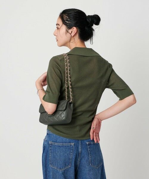 BEAUTY&YOUTH オープンカラー ショートスリーブニット BEAUTY＆YOUTH UNITED ARROWS ニット セーター オープンカラー