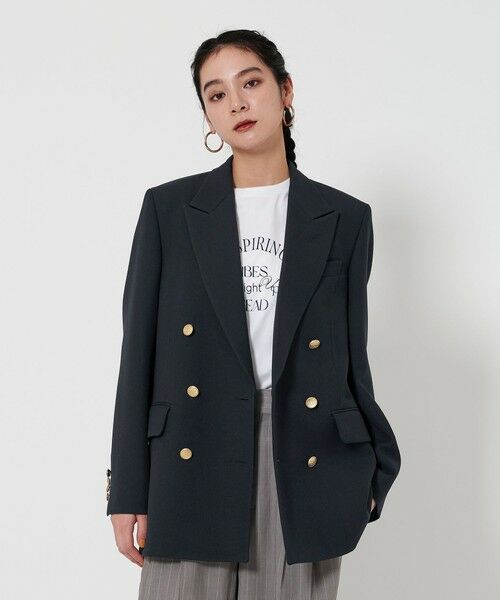 BEAUTY & YOUTH UNITED ARROWS/ビューティー&ユース ユナイテッドアローズ ポリエステルブレンド ダブル ジャケット NAVY M BEAUTY & YOUTH UNITED ARROWS/ビューティー&ユース ユナイテッドアローズ ポリエステルブレンド ダブル ジャケット NAVY M