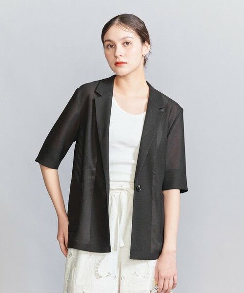 WEB限定】メッシュ ハーフスリーブジャケット -ウォッシャブル