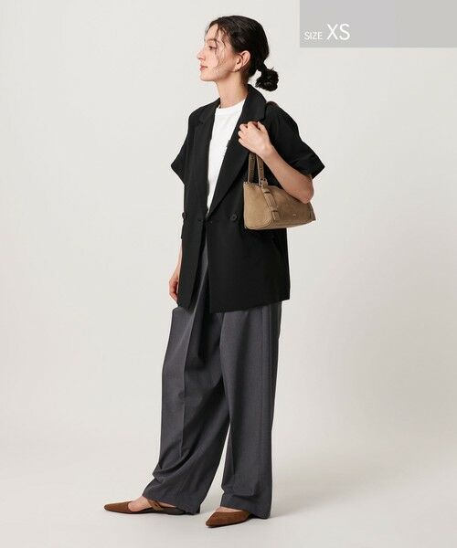 【超美品】ユナイテッドアローズ　ハーフスリーブジャケット　ノーカラージャケット セール】 【WEB限定 Wardrobe DAILY MINIMAL】ハーフスリーブ