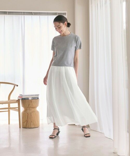 ユナイテッドアローズ P ティアードスカート シアースカート オフホワイト 38 UNITED ARROWS（ユナイテッドアローズ）の「P ティアード