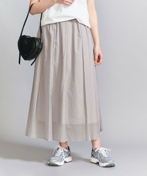 BEAUTY&YOUTH UNITED ARROWS / ビューティー&ユース ユナイテッドアローズ ロング・マキシ丈スカート | 【WEB限定】ナイロン シアーギャザースカート -ウォッシャブル- | 詳細1