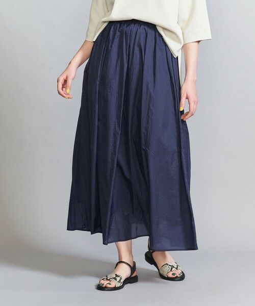 BEAUTY & YOUTH UNITED ARROWS/ビューティー&ユース ユナイテッドアローズ 【WEB限定】ナイロン シアーギャザースカート -ウォッシャブル- NAVY FREE BEAUTY & YOUTH UNITED ARROWS/ビューティー&ユース ユナイテッドアローズ 【WEB限定】ナイロン シアーギャザースカート -ウォッシャブル- NAVY FREE