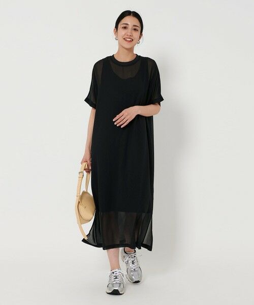 BEAUTY & YOUTH UNITED ARROWS/ビューティー&ユース ユナイテッドアローズ シフォンレイヤード ドルマンスリーブ ワンピース BLACK FREE BEAUTY & YOUTH UNITED ARROWS/ビューティー&ユース ユナイテッドアローズ シフォンレイヤード ドルマンスリーブ ワンピース BLACK FREE