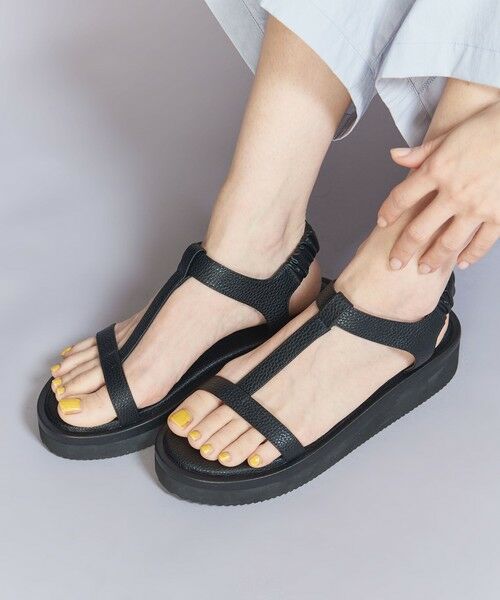 BEAUTY & YOUTH UNITED ARROWS/ビューティー&ユース ユナイテッドアローズ Tストラップ プラットフォーム サンダル BLACK 22.5〜23cm(36) BEAUTY & YOUTH UNITED ARROWS/ビューティー&ユース ユナイテッドアローズ Tストラップ プラットフォーム サンダル BLACK 22.5〜23cm(36)