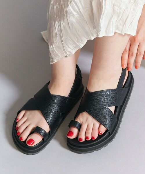BEAUTY & YOUTH UNITED ARROWS/ビューティー&ユース ユナイテッドアローズ ビッグクロス バックストラップ サンダル BLACK 23.5〜24cm(37) BEAUTY & YOUTH UNITED ARROWS/ビューティー&ユース ユナイテッドアローズ ビッグクロス バックストラップ サンダル BLACK 23.5〜24cm(37)
