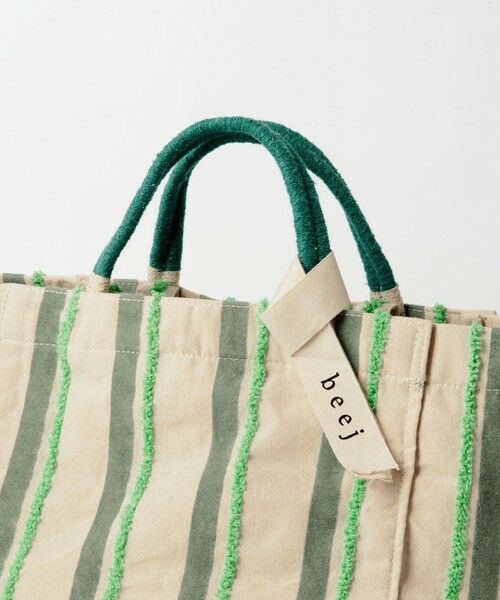 ストライプデザイン トートバッグ T R刺繍 トートバッグ 「別注」「beej」ストライプ 刺繍 -2WAY