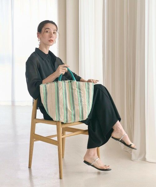 別注】＜beej＞ストライプ 刺繍 トートバッグ -2WAY- （トート