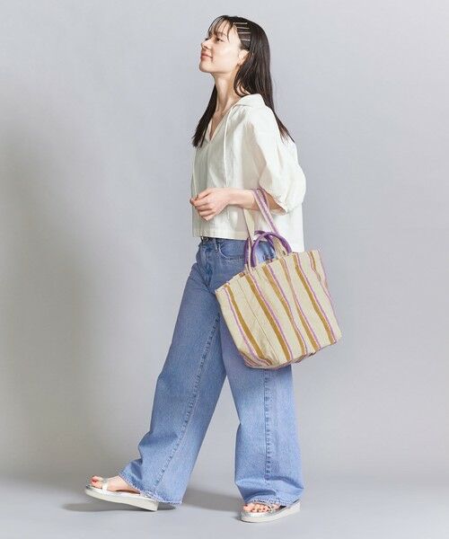 セール】 【別注】＜beej＞ストライプ 刺繍 トートバッグ -2WAY