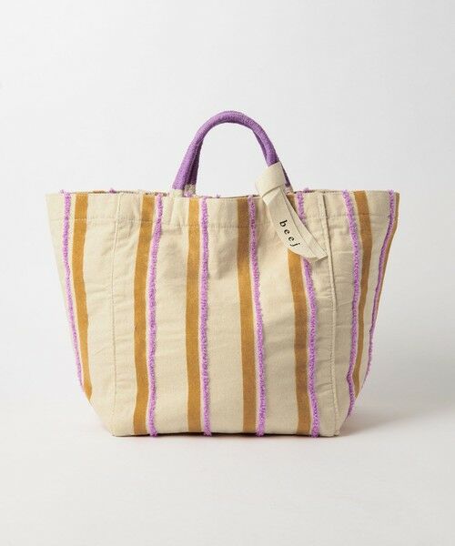 別注】＜beej＞ストライプ 刺繍 トートバッグ -2WAY- （トート