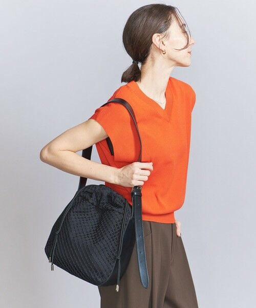 BEAUTY & YOUTH UNITED ARROWS/ビューティー&ユース ユナイテッドアローズ レザーライク×メッシュ コンビ ショルダーバッグ BLACK FREE BEAUTY & YOUTH UNITED ARROWS/ビューティー&ユース ユナイテッドアローズ レザーライク×メッシュ コンビ ショルダーバッグ BLACK FREE