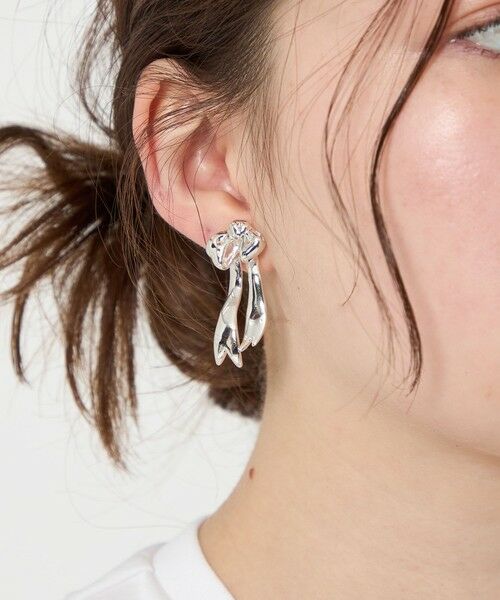 BEAUTY & YOUTH UNITED ARROWS/ビューティー&ユース ユナイテッドアローズ <Soierie>Ribbon small イヤリング SILVER FREE BEAUTY & YOUTH UNITED ARROWS/ビューティー&ユース ユナイテッドアローズ <Soierie>Ribbon small イヤリング SILVER FREE