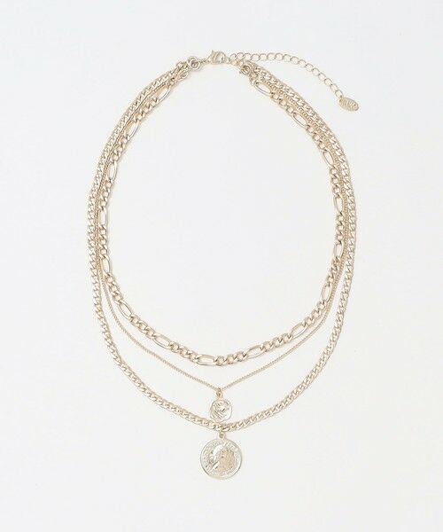 BEAUTY&YOUTH UNITED ARROWS / ビューティー&ユース ユナイテッドアローズ ネックレス・ペンダント・チョーカー | ミックスチェーン コインネックレス-3WAY-(GOLD)