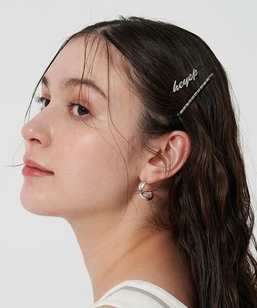 BEAUTY & YOUTH UNITED ARROWS/ビューティー&ユース ユナイテッドアローズ <heyep>ロゴ ラインストーン ヘアピン/4P SILVER FREE BEAUTY & YOUTH UNITED ARROWS/ビューティー&ユース ユナイテッドアローズ <heyep>ロゴ ラインストーン ヘアピン/4P SILVER FREE