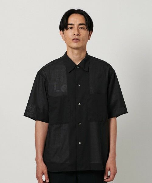 UNITED ARROWS BEAUTY&YOUTH 長袖 カットソー 黒 ベロアストライプシアー ロングスリーブカットソー（Tシャツ