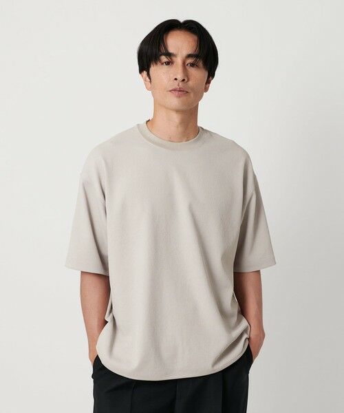 BEAUTY & YOUTH UNITED ARROWS/ビューティー&ユース ユナイテッドアローズ Air Dobby ワイドテーパード クルーネック Tシャツ -ヨコストレッチ 吸水速乾性- LT. GRAY S