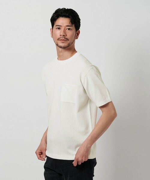 BEAUTY&YOUTH UNITED ARROWS / ビューティー&ユース ユナイテッドアローズ ニット・セーター | 【WEB限定 WARDROBE SMART】マシーンウォッシュ 1ポケット ニット Tシャツ【抗菌・防臭】 | 詳細1