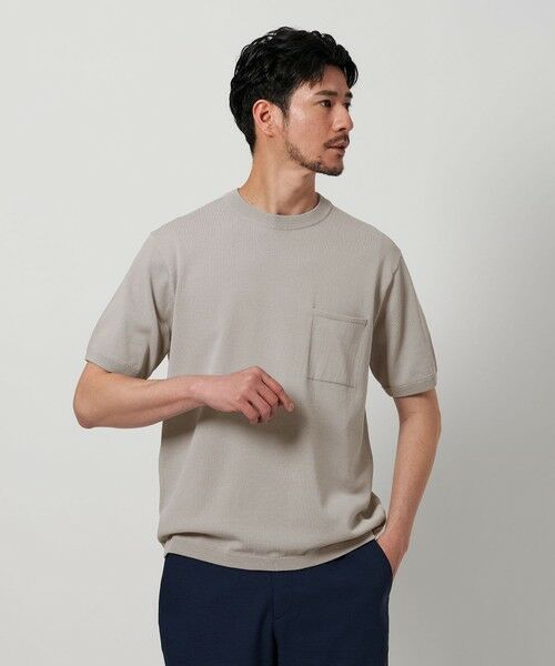 BEAUTY&YOUTH UNITED ARROWS / ビューティー&ユース ユナイテッドアローズ ニット・セーター | 【WEB限定 WARDROBE SMART】マシーンウォッシュ 1ポケット ニット Tシャツ【抗菌・防臭】 | 詳細23