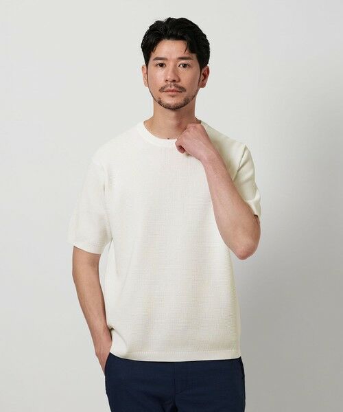 BEAUTY&YOUTH UNITED ARROWS / ビューティー&ユース ユナイテッドアローズ ニット・セーター | 【WEB限定 WARDROBE SMART】マシーンウォッシュ  ピケニット Tシャツ【抗菌・防臭】 | 詳細2