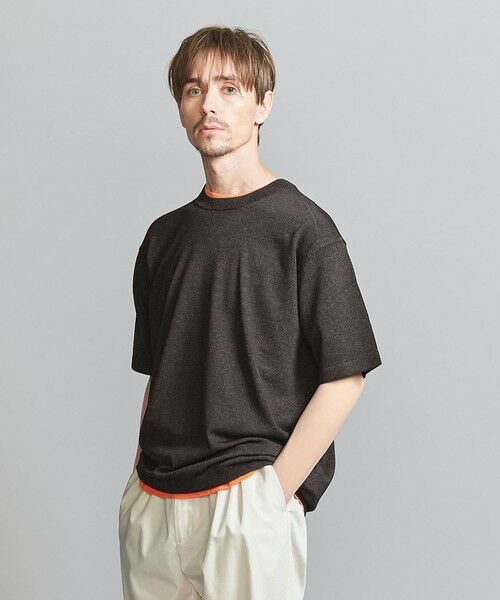 BEAUTY & YOUTH UNITED ARROWS/ビューティー&ユース ユナイテッドアローズ フュージョン カラー ニット Tシャツ DK. GRAY S
