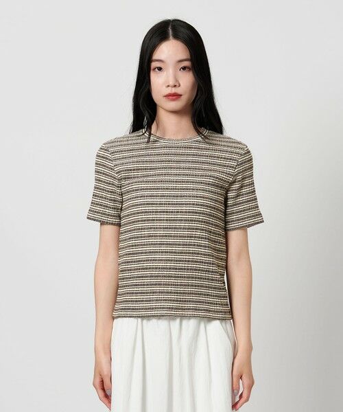 INSCRIRE ボーダーカットソー　ユナイテッドアローズ購入 シャーリング ボーダー Tシャツ （カットソー）｜BEAUTY&YOUTH