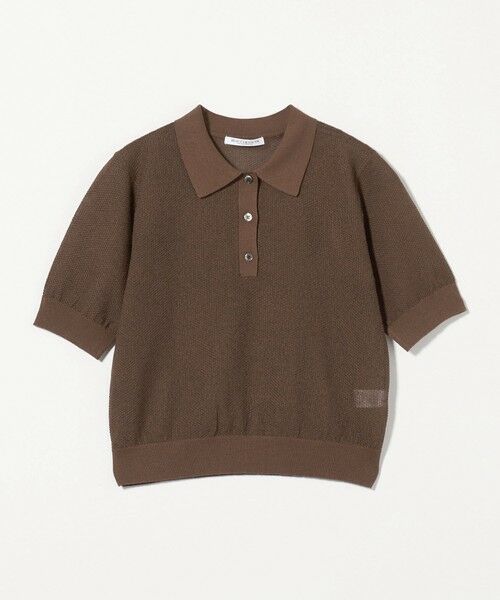メッシュ ポロニット ―ウォッシャブル― ブラック セール】 メッシュ ポロニット -ウォッシャブル- （ニット
