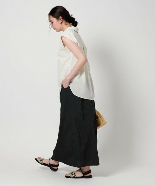 BEAUTY&YOUTH UNITED ARROWS 黒 フレアスカート セール】ギャザーフレア ロングスカート（スカート